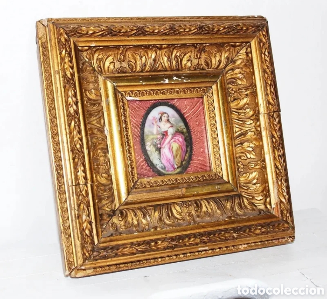 Otros objetos de arte: Placa en porcelana esmaltada, siglo XIX - Foto 2