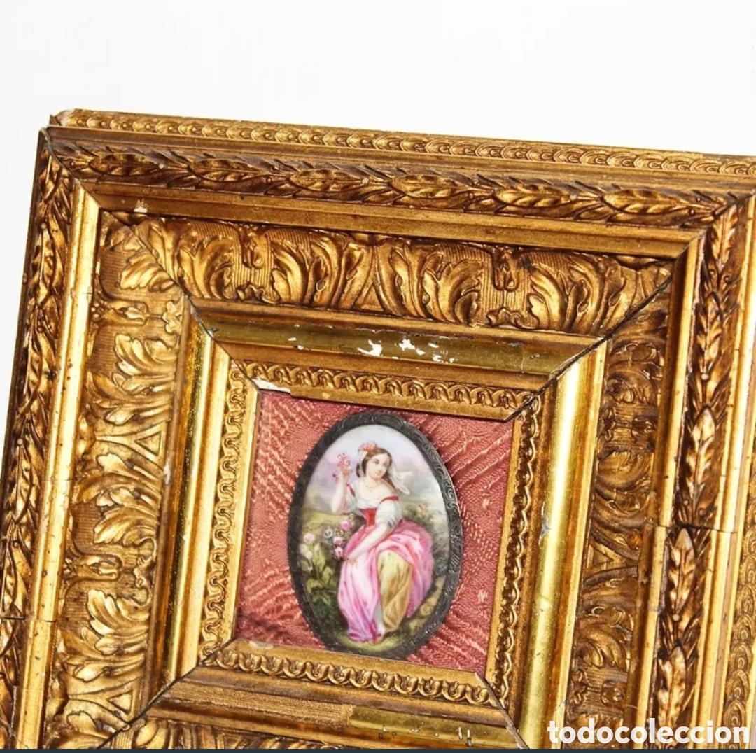 Otros objetos de arte: Placa en porcelana esmaltada, siglo XIX - Foto 3