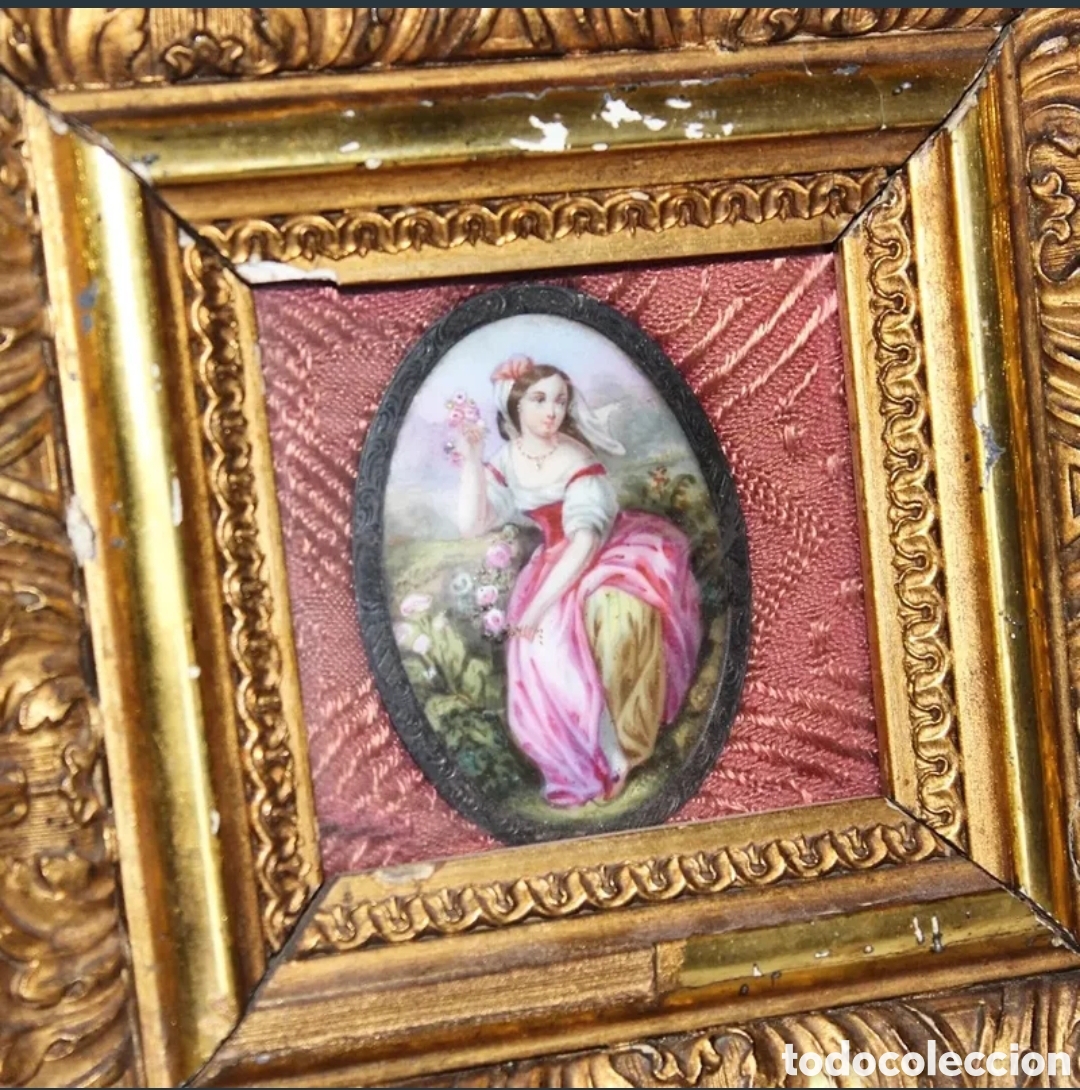 Otros objetos de arte: Placa en porcelana esmaltada, siglo XIX - Foto 4