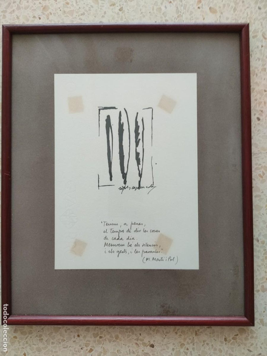 Otros objetos de arte: R&agrave;fols Casamada poema Miquel Mart&iacute; i Pol
