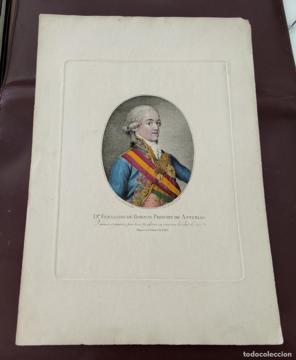 Arte: GRABADO DE D.FERNANDO DE BORBON PRINCIPE DE ASTURIAS, por Antonio Carnicero/Pedro Rodr&iacute;guez