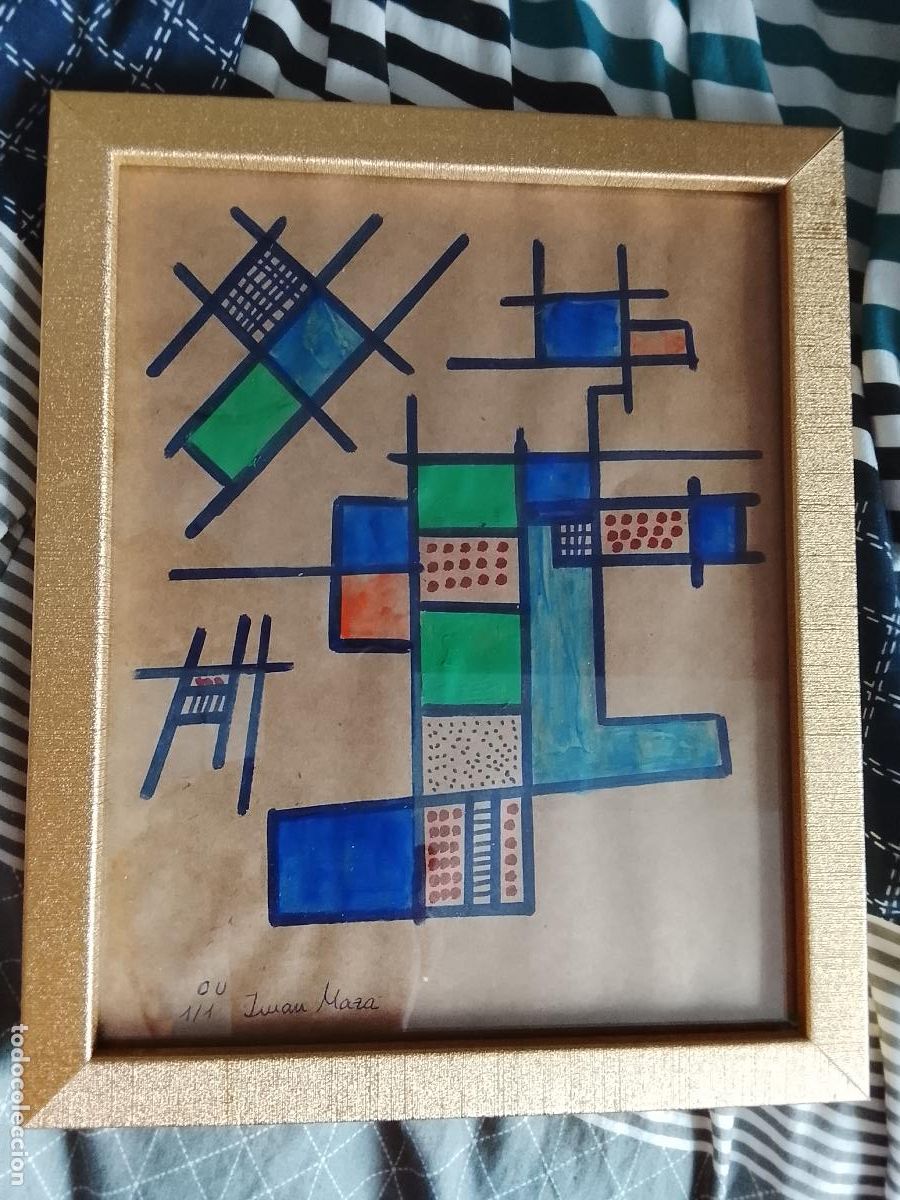 Otros objetos de arte: obra unica arte abstracto pop art OBRA LIBRE ENMARCADA MARCO 28 X 23 CM O.U. 1/1