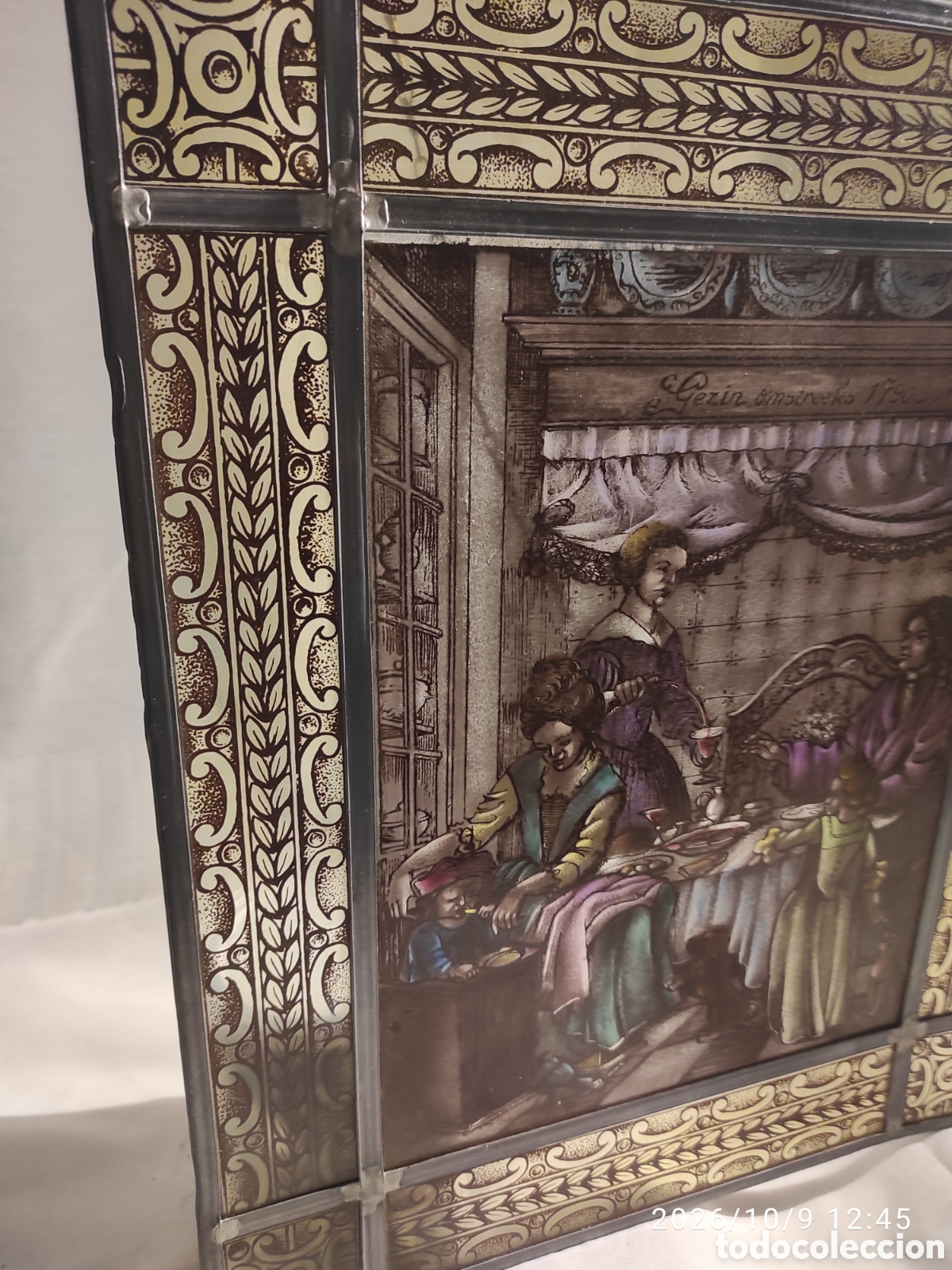 Otros objetos de arte: Vidriera cristal antiguo escena - Foto 2