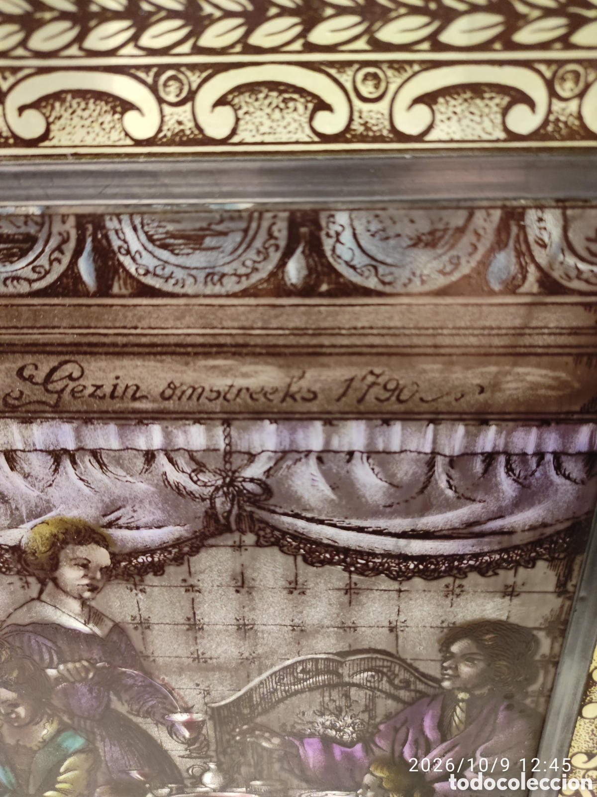 Otros objetos de arte: Vidriera cristal antiguo escena - Foto 3