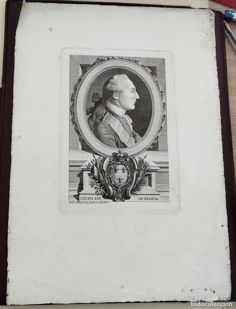 Arte: Grabado calcogr&aacute;fico del Rey Luis XVI Rey, Francia, realizado x J.Mingueta Madrid