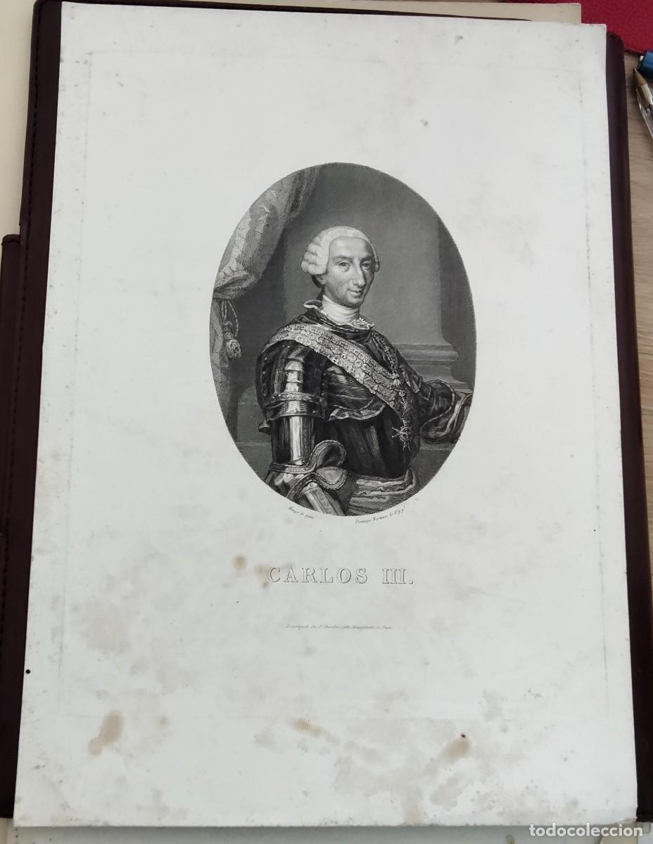 Otros objetos de arte: Grabado Carlos III Rey - Foto 1