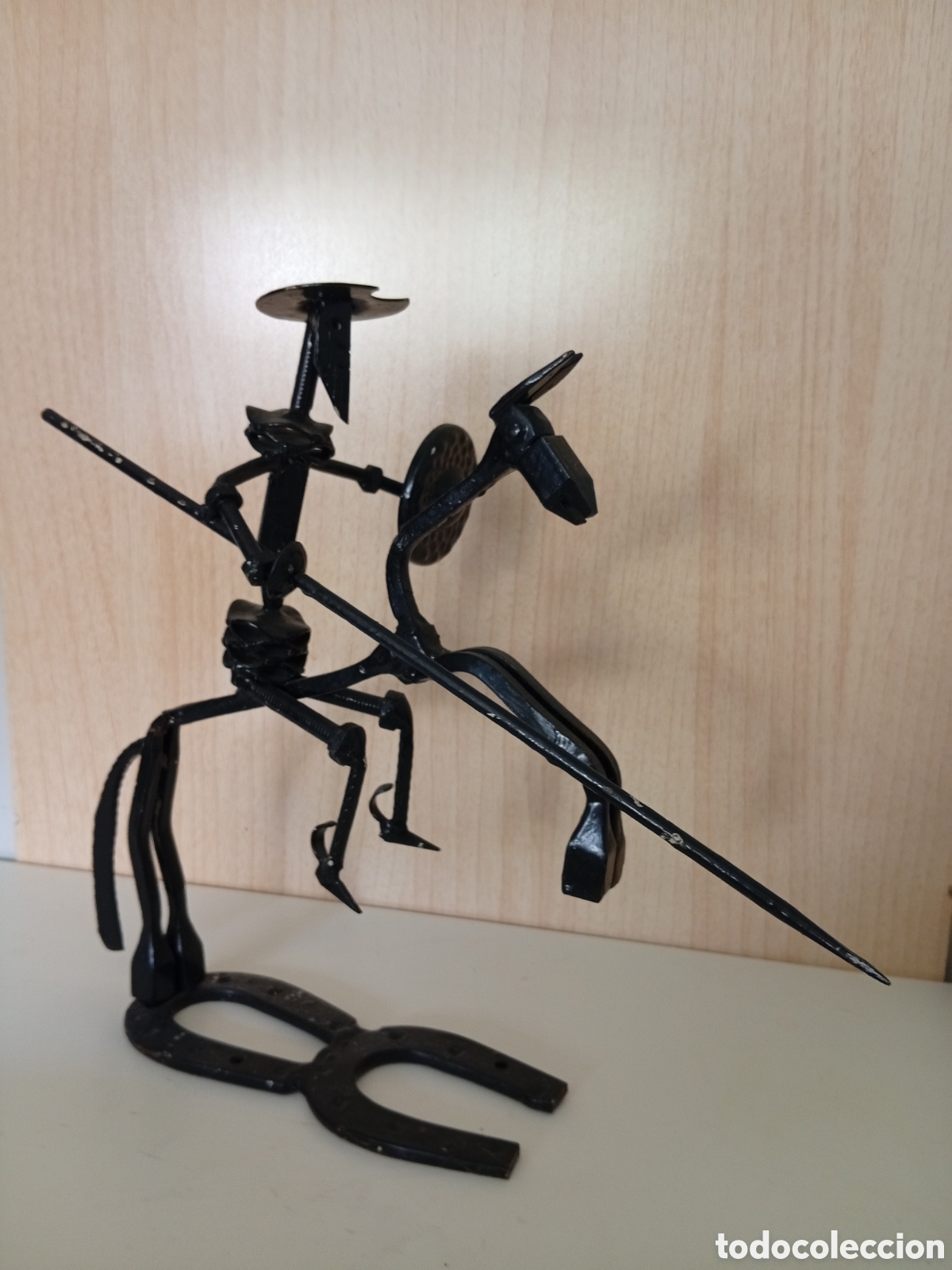 Otros objetos de arte: Dos esculturas del Quijote en hierro - Foto 3