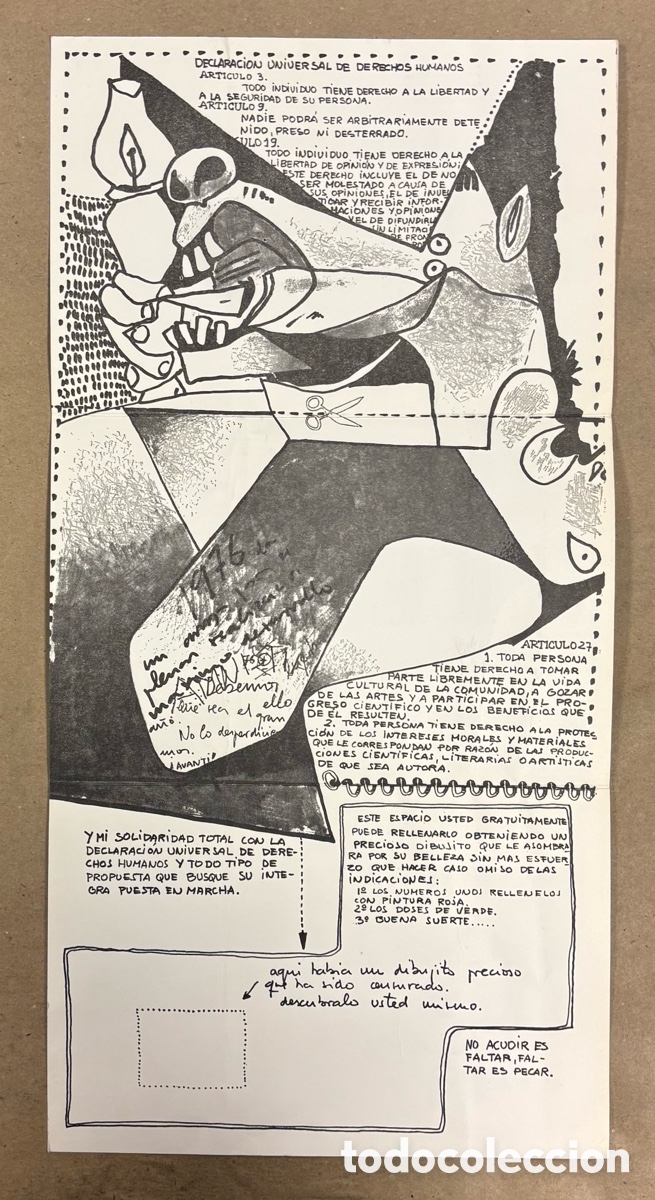 Otros objetos de arte: JOS&Eacute; IBARROLA. INVITACI&Oacute;N EXPOSICI&Oacute;N GALERIA ARITZA BILBAO EN 1976.
