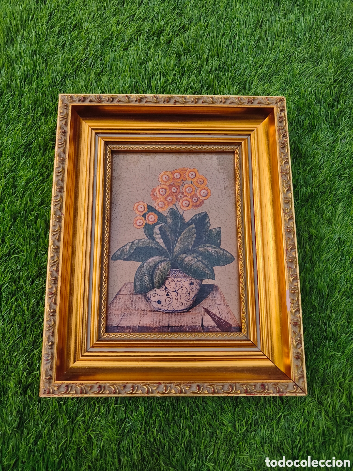 Otros objetos de arte: Cuadro decorativo de estilo bot&aacute;nico cl&aacute;sico.