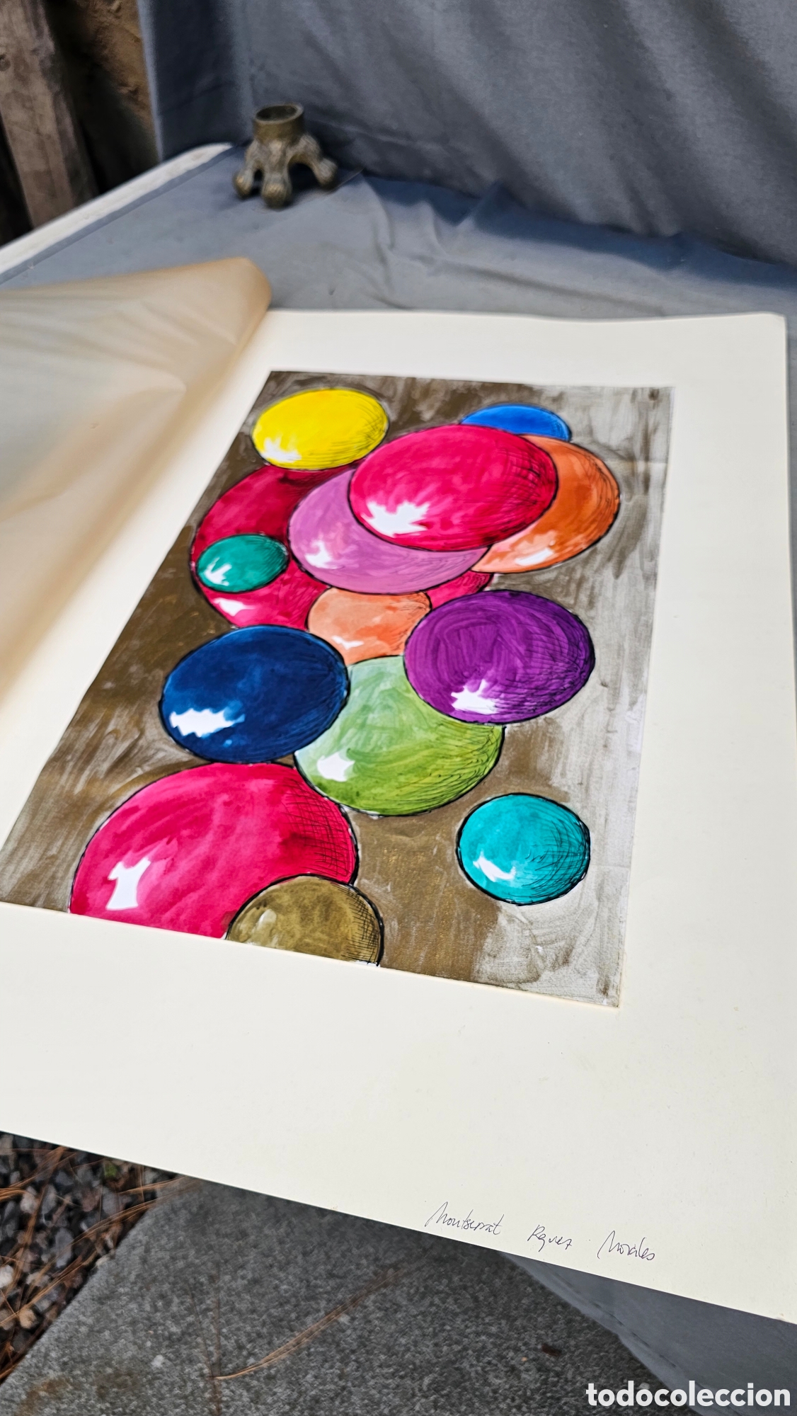Otros objetos de arte: Dibujos abstractos con t&eacute;cnicas mixtas...... - Foto 2