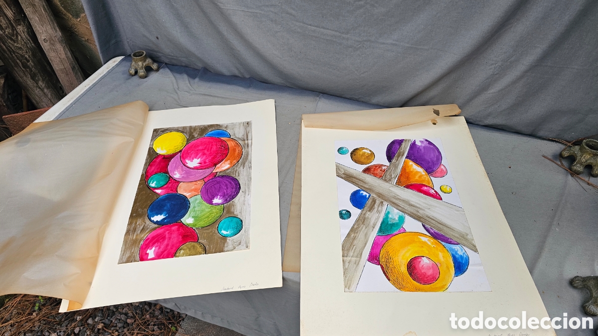 Other art objects: Dibujos abstractos con t&eacute;cnicas mixtas......