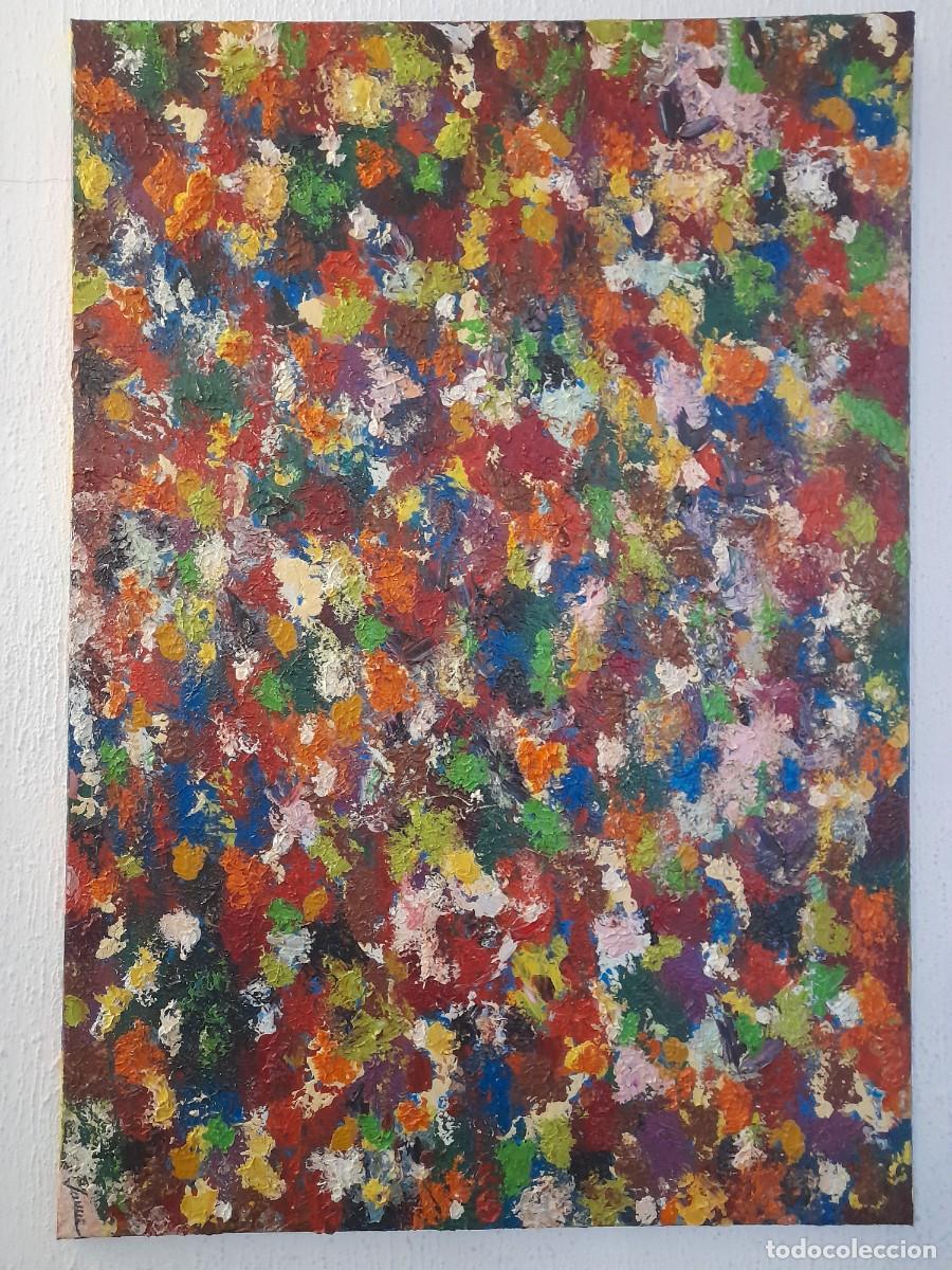Arte: &Oacute;leo Sobre Lienzo Abstracto Grande (70x100 cm) - &rdquo;Fiesta de Colores&rdquo; por Jaume (2024)