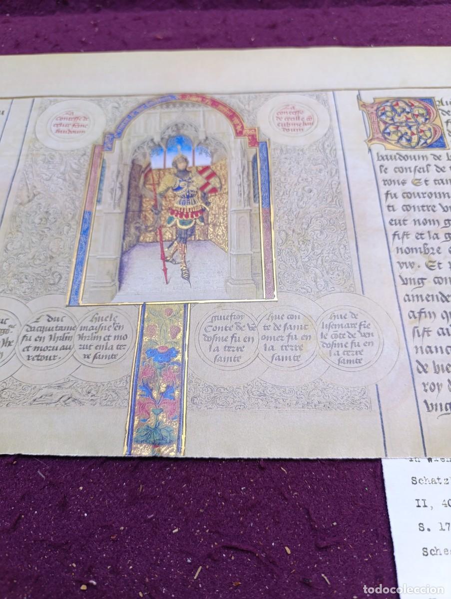 Otros objetos de arte: Hoja del C&oacute;dice &rdquo;Cr&oacute;nicas de las Cruzadas de Jerusal&eacute;n&rdquo; de 1450, facs&iacute;mil - Foto 6