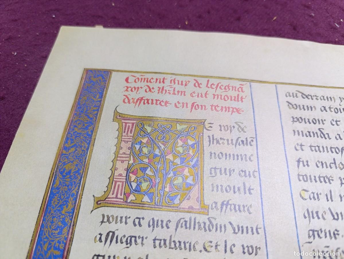 Otros objetos de arte: Hoja del C&oacute;dice &rdquo;Cr&oacute;nicas de las Cruzadas de Jerusal&eacute;n&rdquo; de 1450, facs&iacute;mil - Foto 5