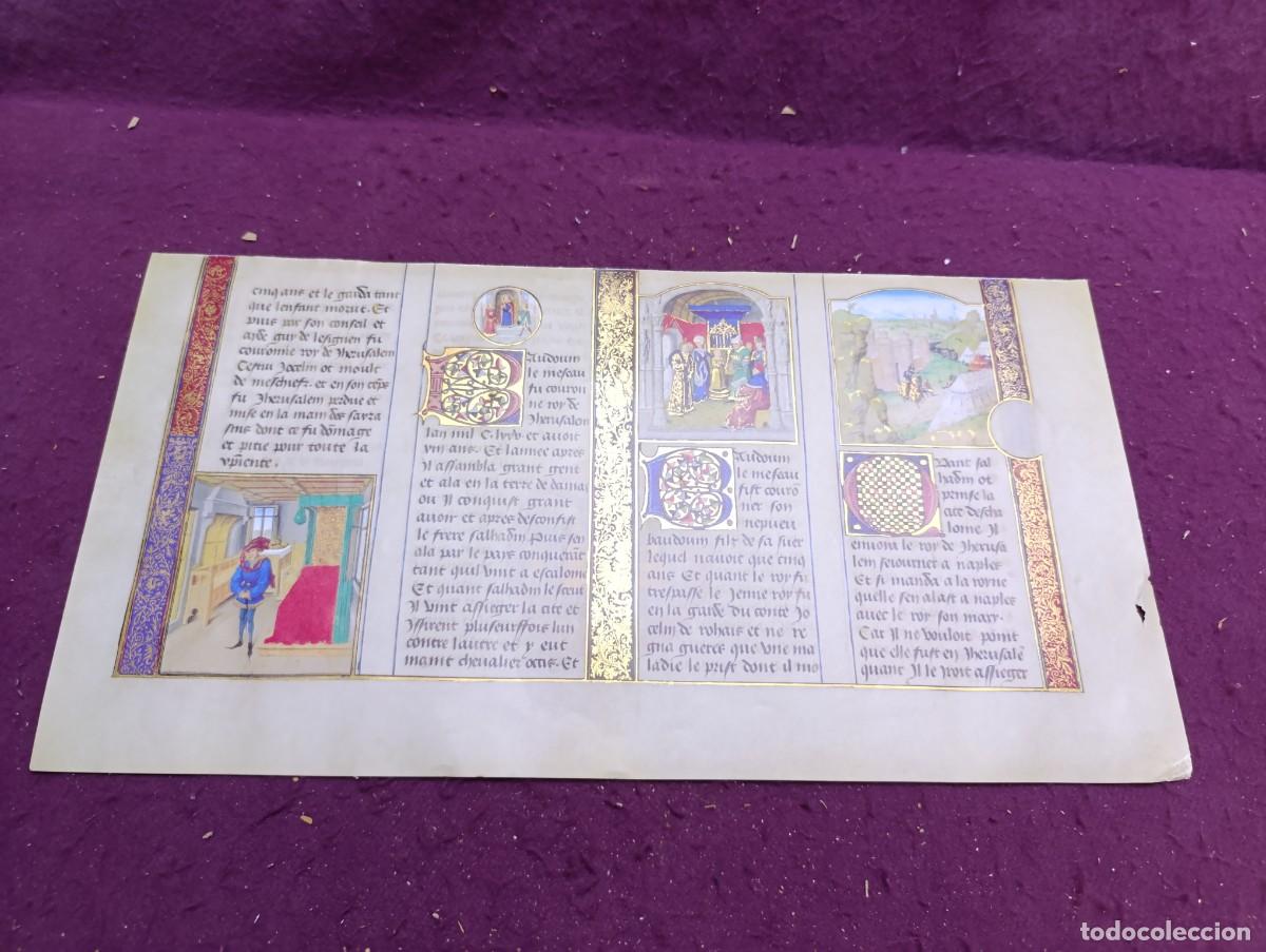Otros objetos de arte: Hoja del C&oacute;dice &rdquo;Cr&oacute;nicas de las Cruzadas de Jerusal&eacute;n&rdquo; de 1450, facs&iacute;mil - Foto 8