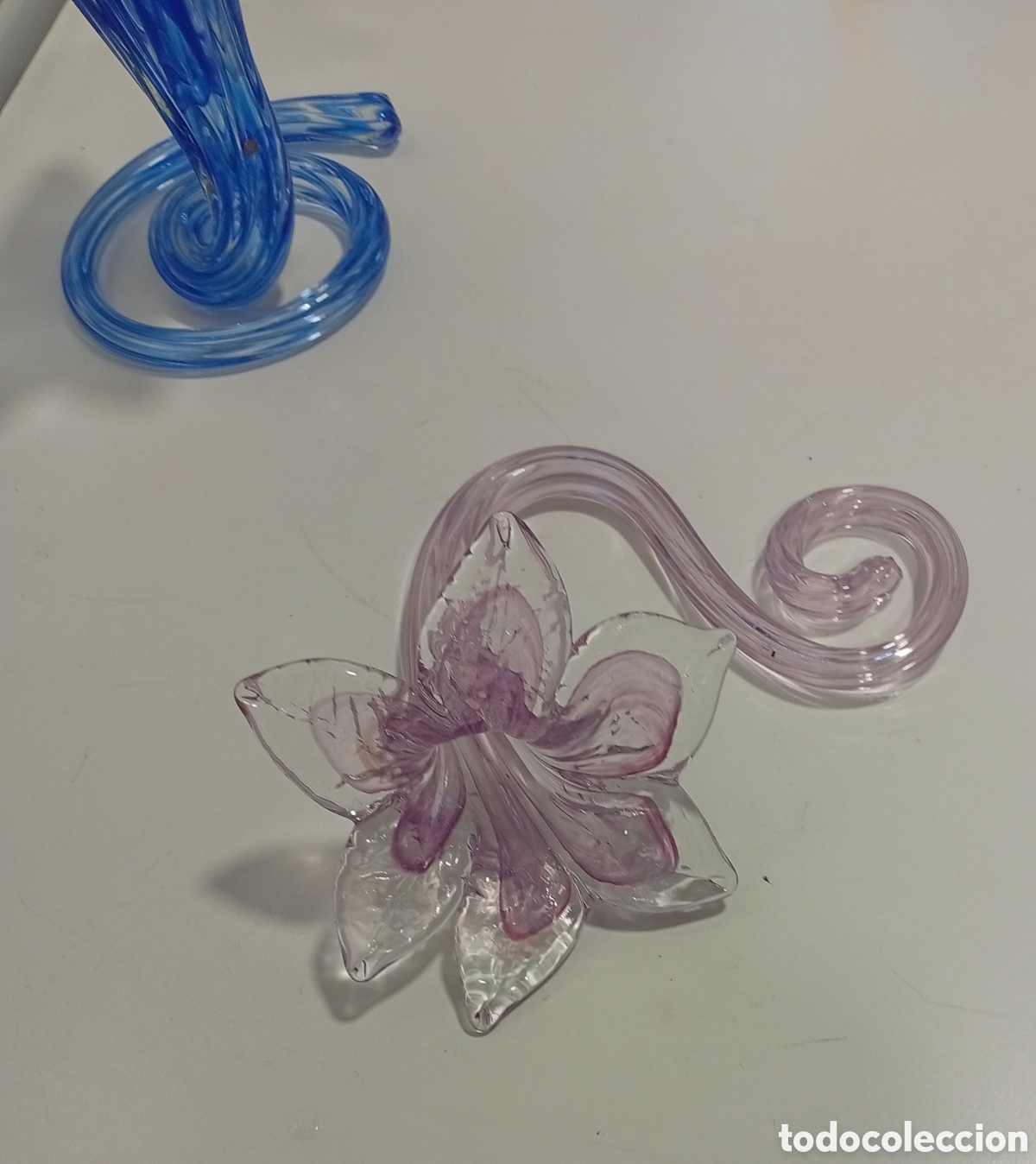 Otros objetos de arte: Lote de 4 flores de cristal de Murano - Foto 8
