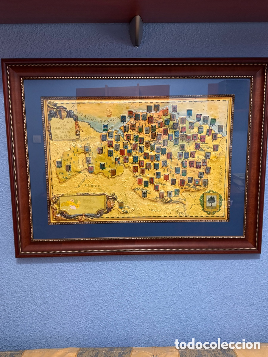 Otros objetos de arte: Cuadro escudos Bizkaia - Foto 1