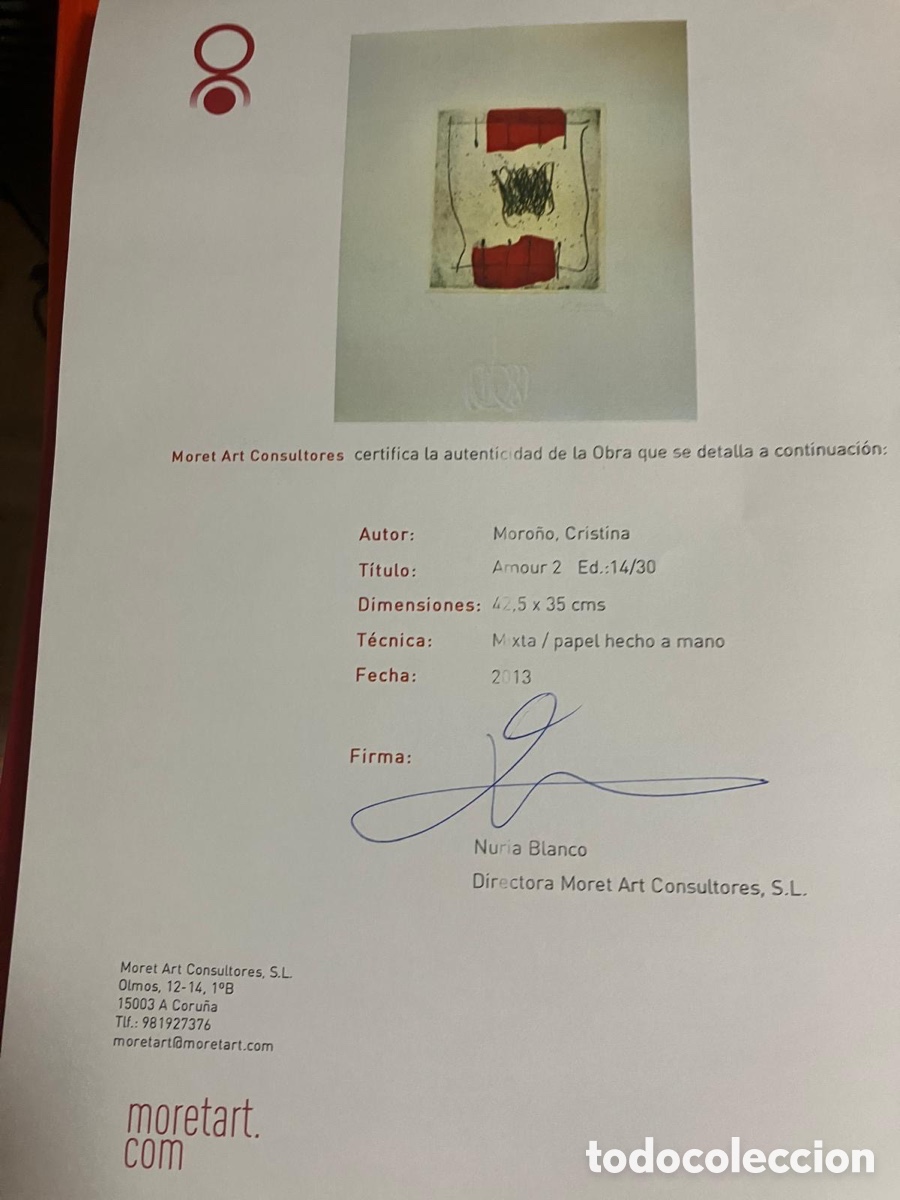 Otros objetos de arte: Cuadro Amour 2 Cristina Moro&ntilde;o Edici&oacute;n Limitada - Foto 3