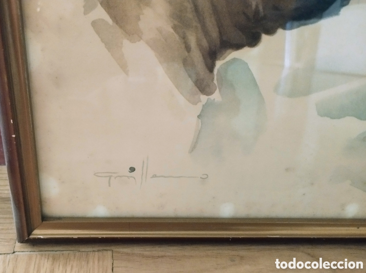 Otros objetos de arte: Cuadro acuarela antiguo - Foto 2