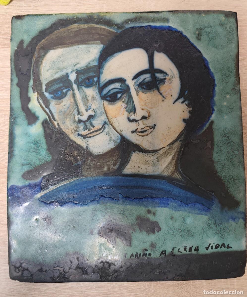 Otros objetos de arte: Cuadro Cer&aacute;mica esmaltada Angelina Al&oacute;s 1984(Esplugues)