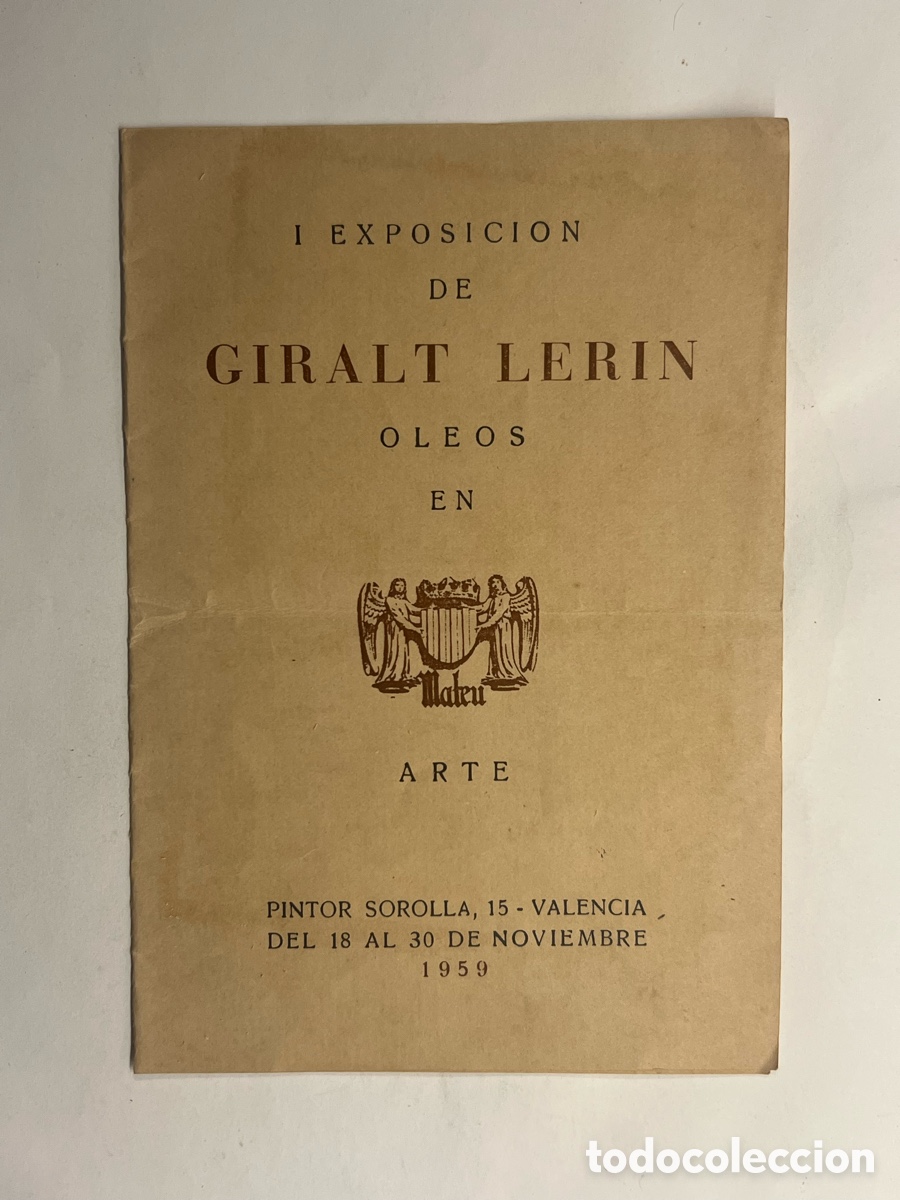 Otros objetos de arte: VALENCIA. Sala Exposiciones Mateu Arte. I EXPOSICION DE GIRALT LERIN. OLEOS (a.1959) Diptico