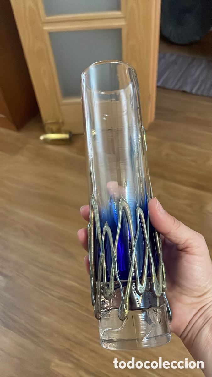 Otros objetos de arte: Jarr&oacute;n Jan Ber&aacute;nek Cristal Azul Bohemio Como nuevo &bull; Jan Ber&aacute;nek &bull; Azul y Transparente