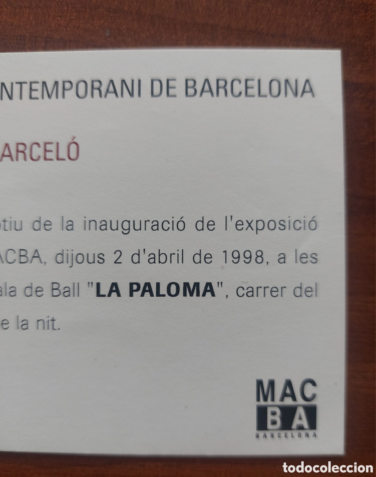 Otros objetos de arte: Miquel Barcel&oacute;. Invitaci&oacute;n. 1998 - Foto 4