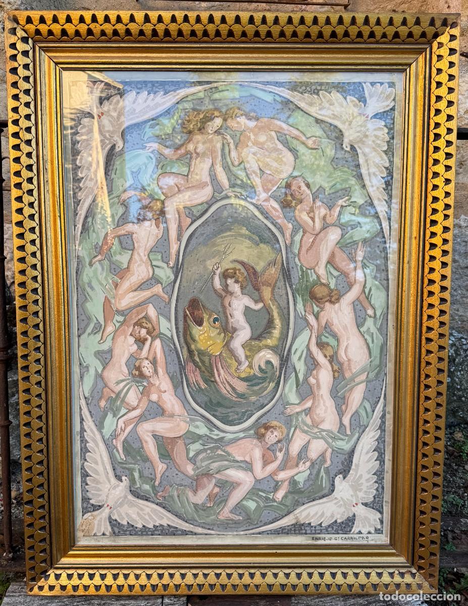 Otros objetos de arte: PINTURA ORIGINAL ENRIQUE GARCIA CARRILERO . FIRMA . VALENCIA . SORIA . SELLO .