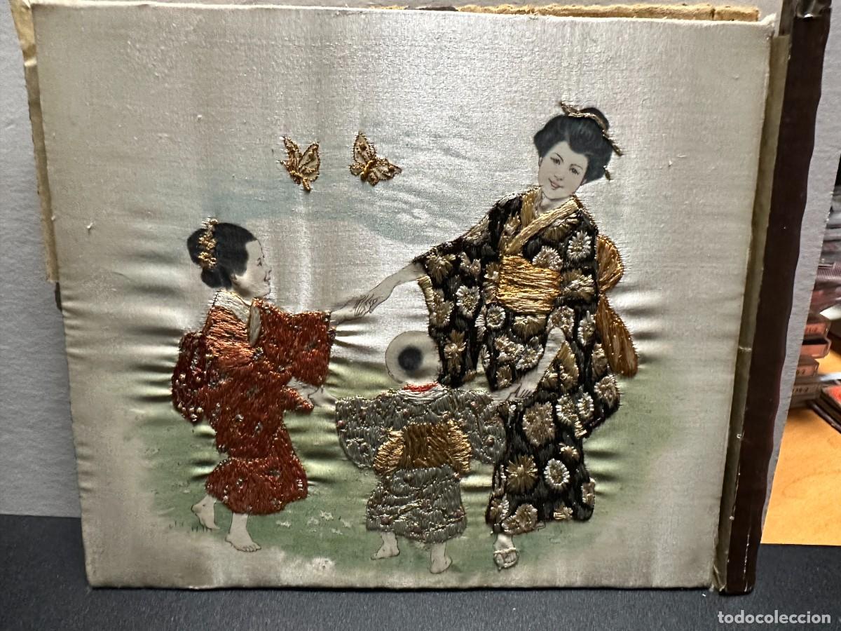 Otros objetos de arte: Antiguo Cuadro Seda Bordado Japones Berlin