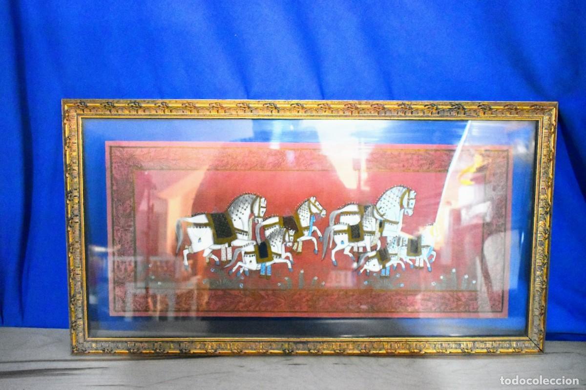 Otros objetos de arte: Cuadro tradicional de la India Pintura en miniatura sobre tela