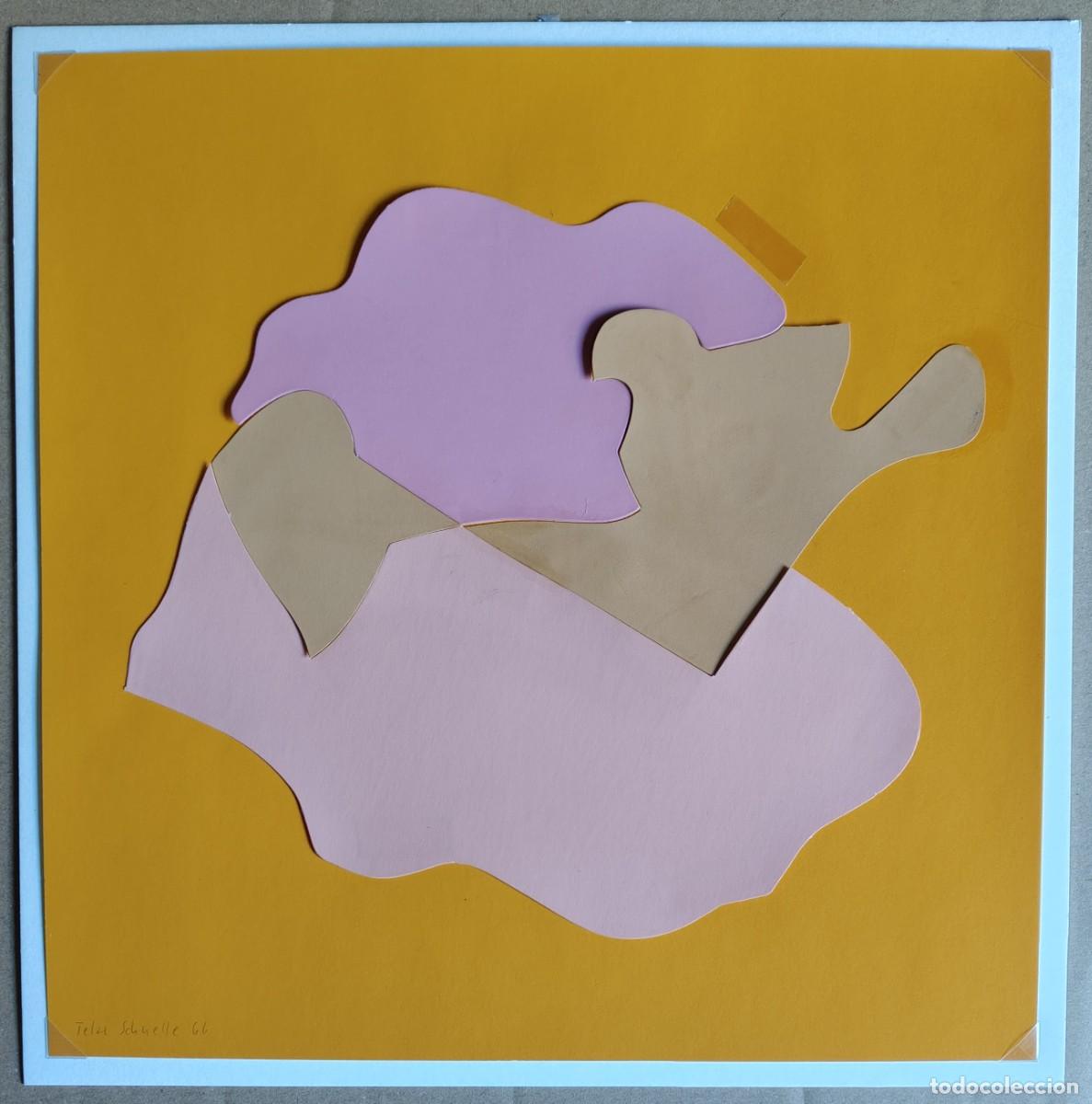 Otros objetos de arte: Telse Schnelle, collage y serigraf&iacute;a, de 1966, firmado
