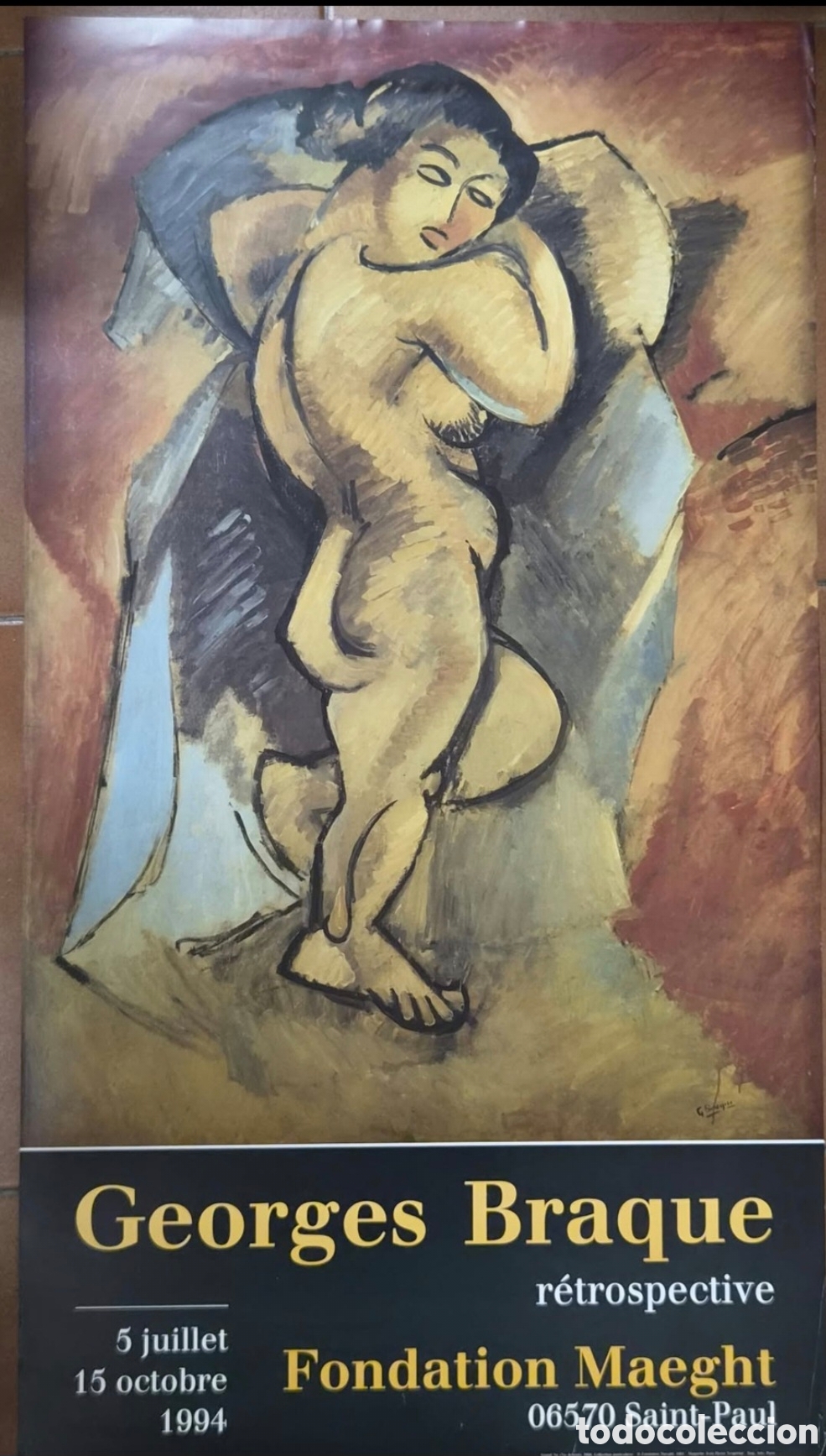 Otros objetos de arte: Cartel de exposici&oacute;n Georges Braque - Grand Nu (Nu debout) 1908 Cartel oficial de la r&eacute;trospective