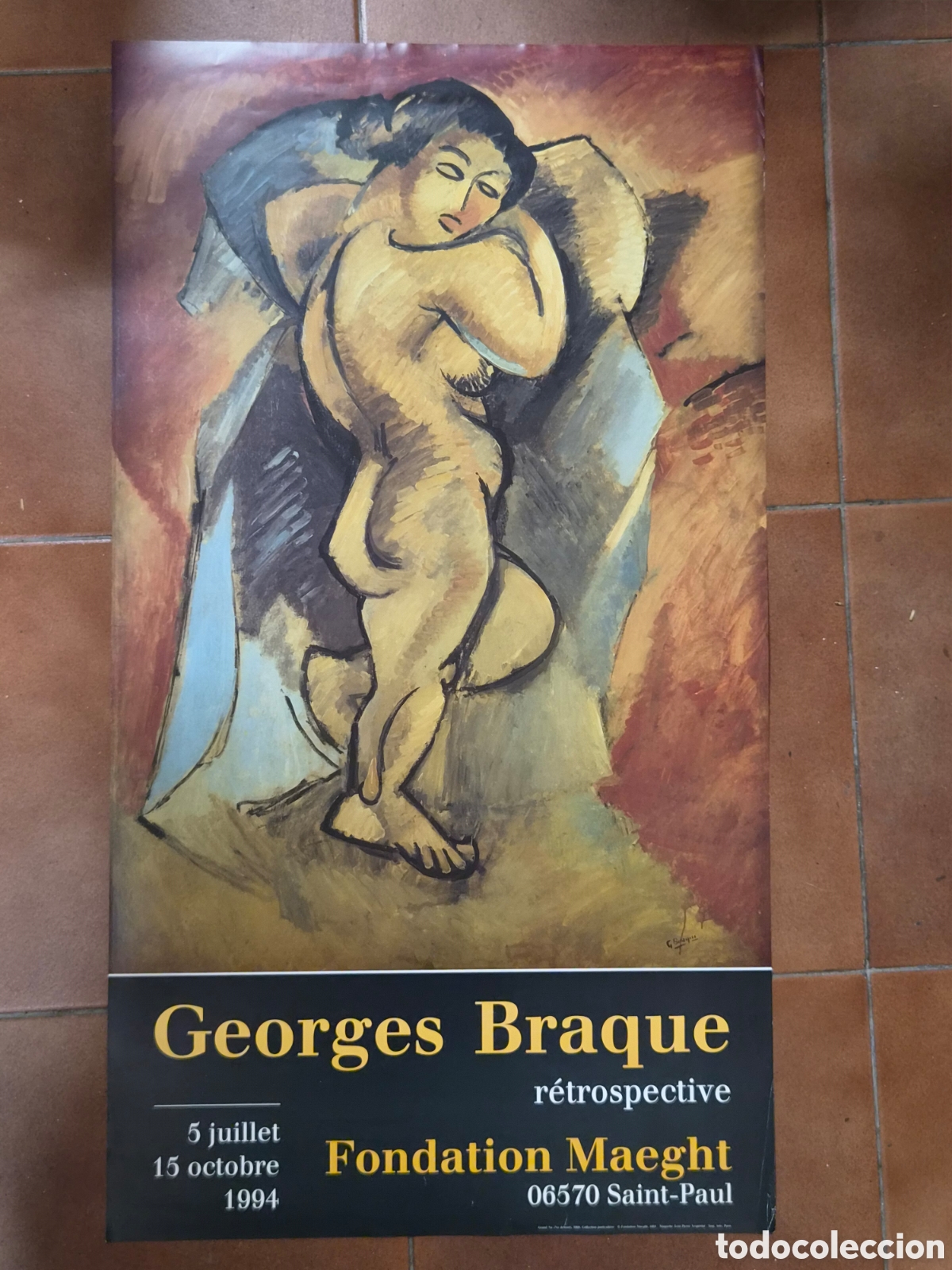 Otros objetos de arte: Cartel de exposici&oacute;n Georges Braque - Grand Nu (Nu debout) 1908 Cartel oficial de la r&eacute;trospective