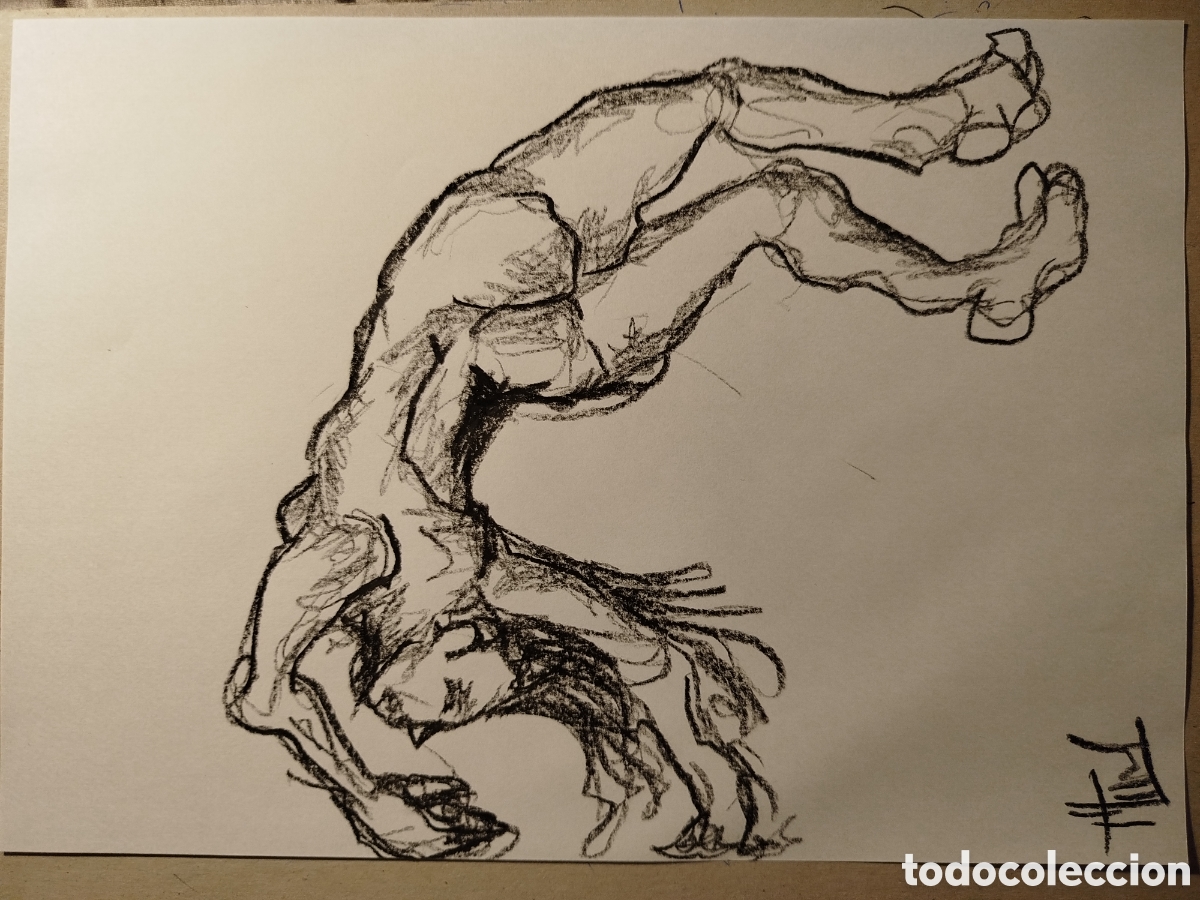 Otros objetos de arte: Dibujo original modelo desnudo