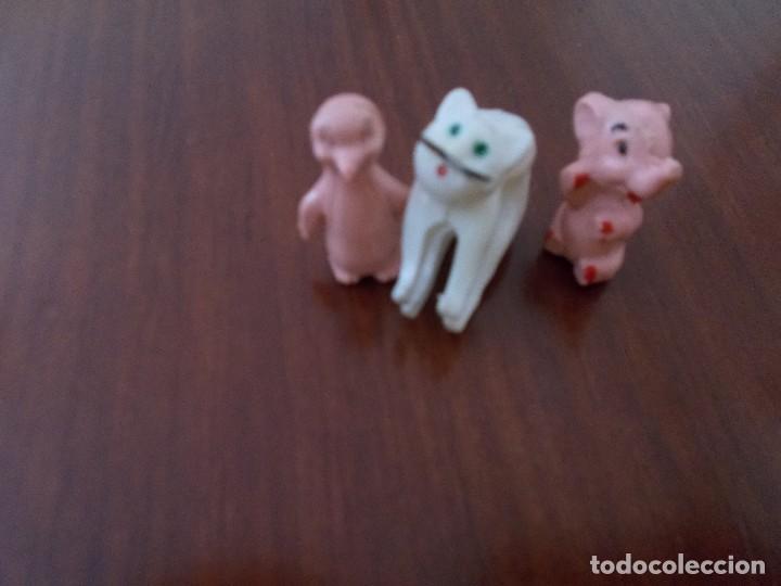 Vêtements Poupée Espagnole Classique: Lote de tres animalitos de plastico duro o celuloide años 50 juguete para muñeca antigua