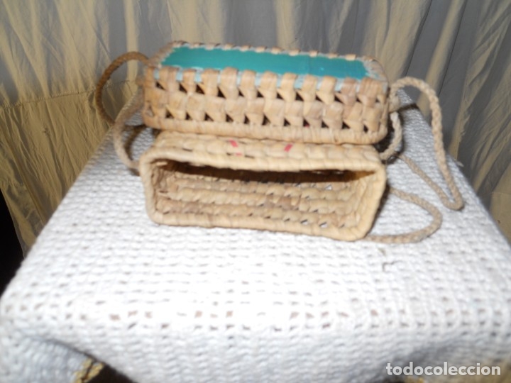 Vestidos mu&ntilde;eca espa&ntilde;ola cl&aacute;sica: antiguo bolsito de mu&ntilde;ecas, de enea. - Foto 3