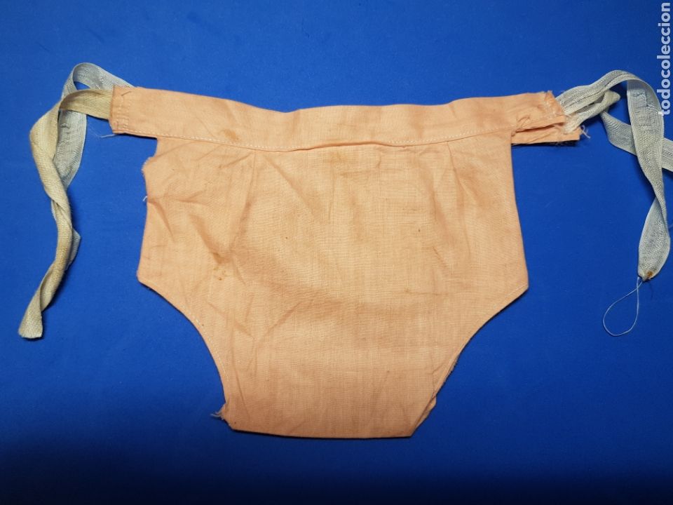 Vestidos mu&ntilde;eca espa&ntilde;ola cl&aacute;sica: Braguita de hilo de algod&oacute;n naranja para mu&ntilde;eca - Foto 1