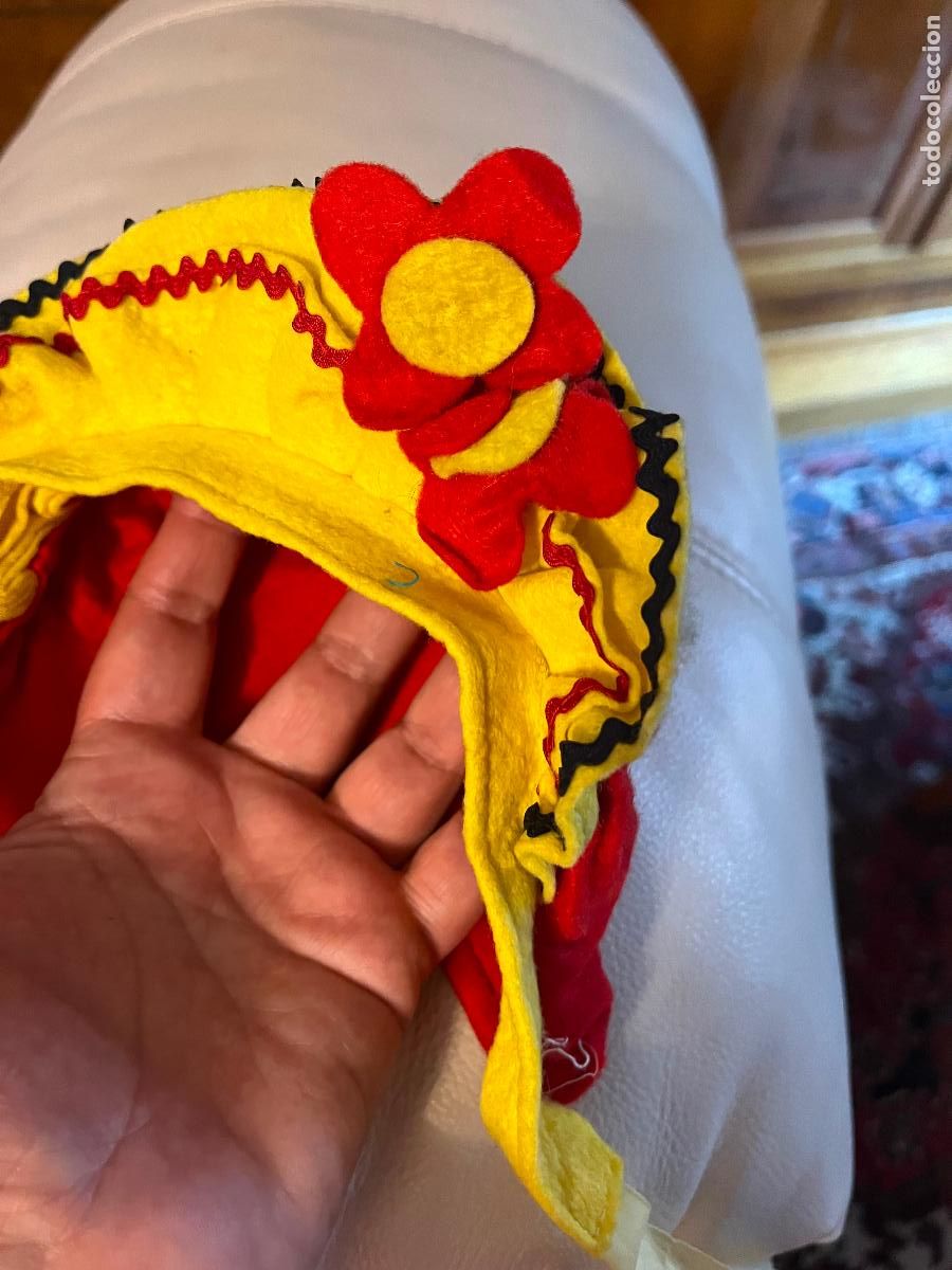 Vestidos mu&ntilde;eca espa&ntilde;ola cl&aacute;sica: Gorro para mu&ntilde;eca, con flores - Foto 3