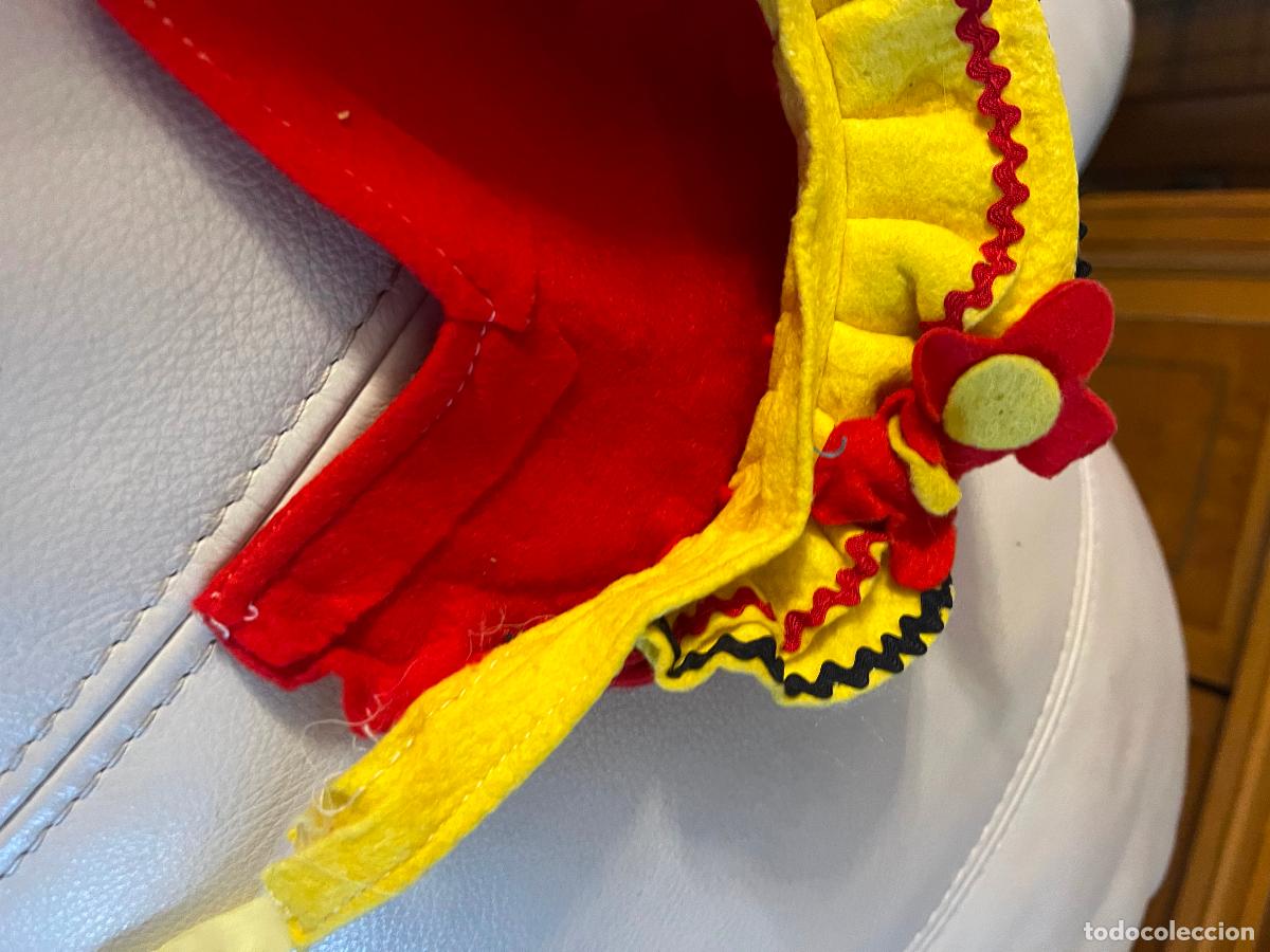 Vestidos mu&ntilde;eca espa&ntilde;ola cl&aacute;sica: Gorro para mu&ntilde;eca, con flores - Foto 4