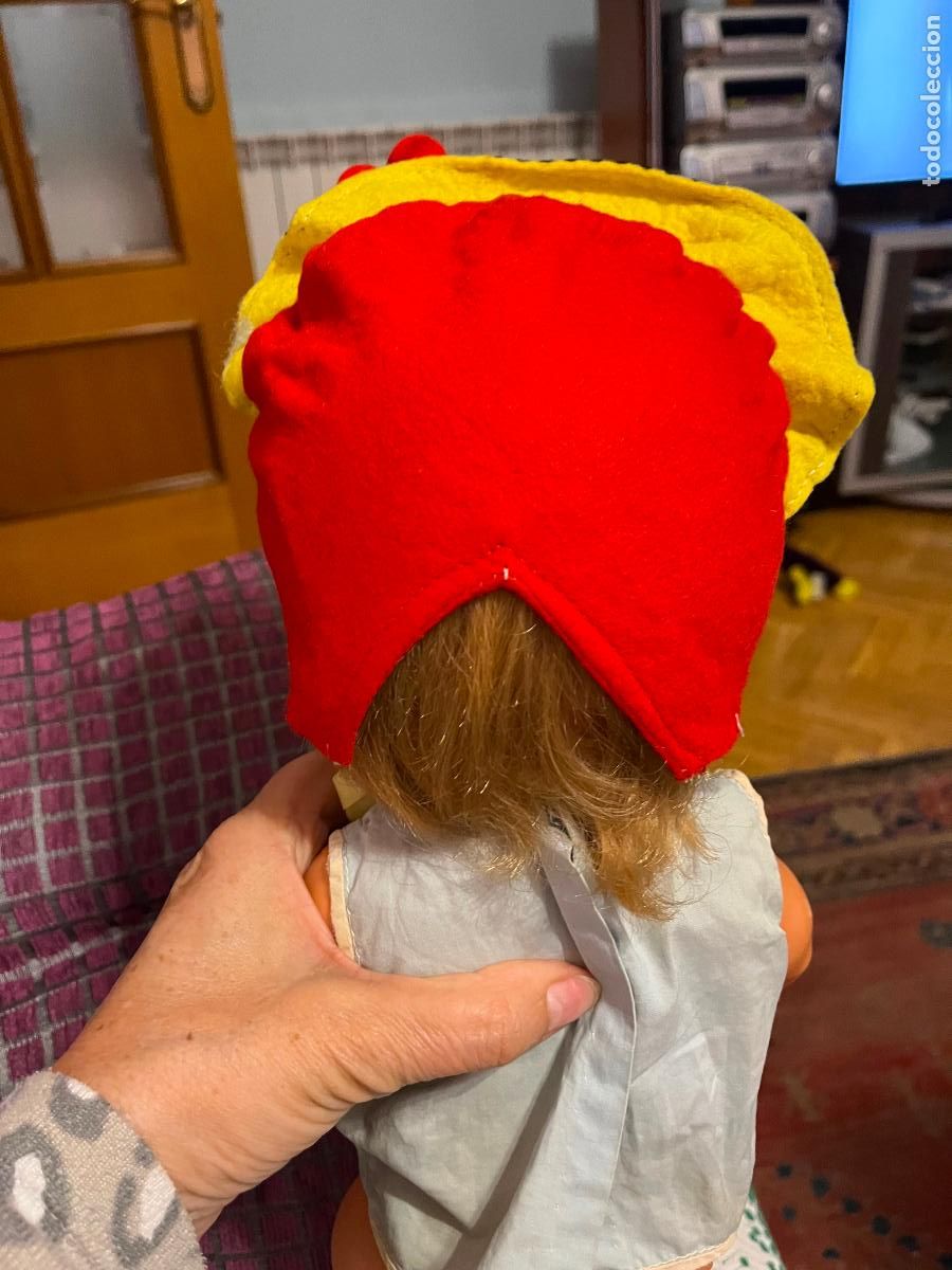 Vestidos mu&ntilde;eca espa&ntilde;ola cl&aacute;sica: Gorro para mu&ntilde;eca, con flores - Foto 11