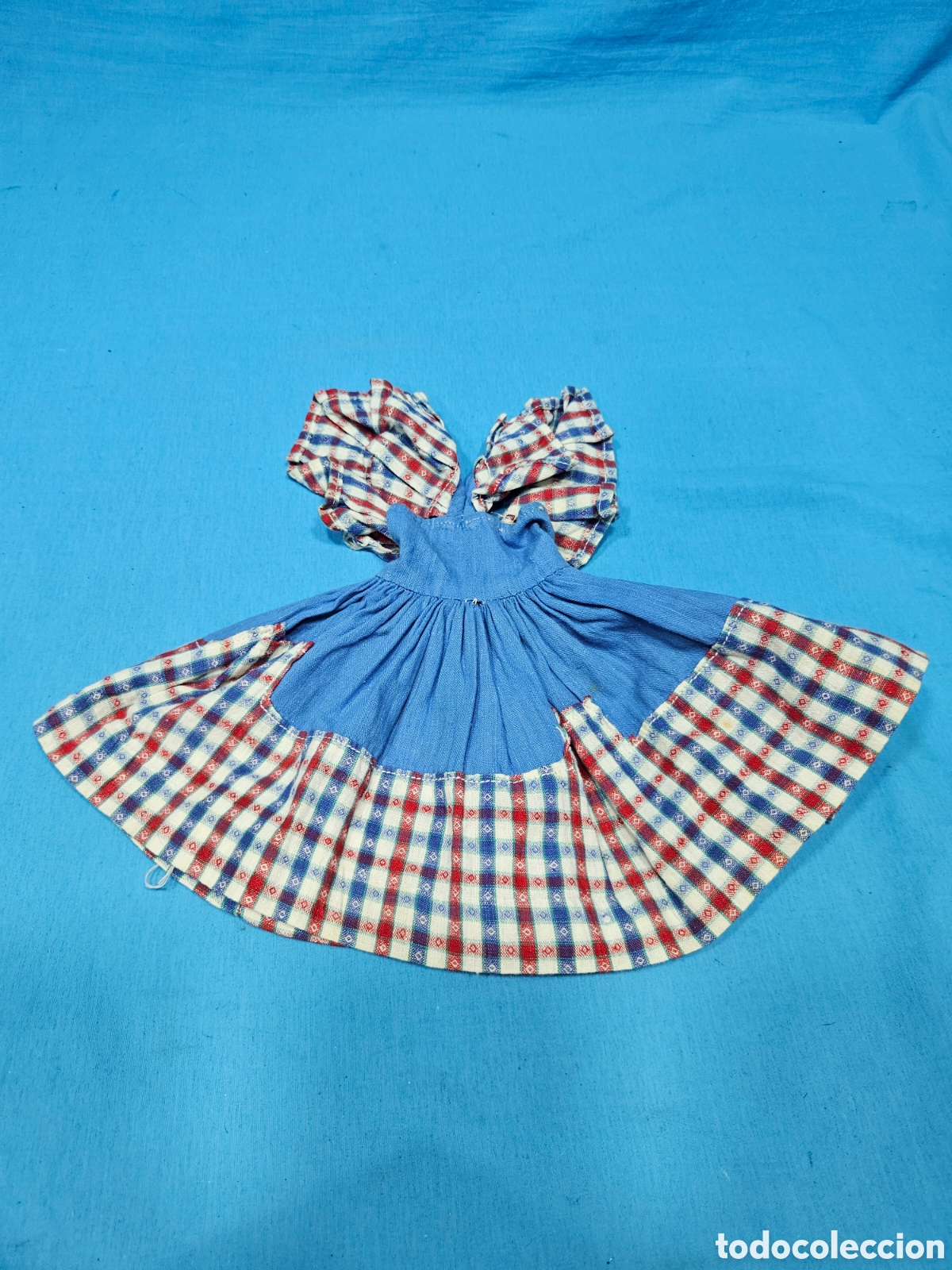 Vestidos Mu&ntilde;eca Espa&ntilde;ola Cl&aacute;sica: VESTIDO AZUL A CUADROS DE GISELA, CAYETANA O MARIQUITA PEREZ ?