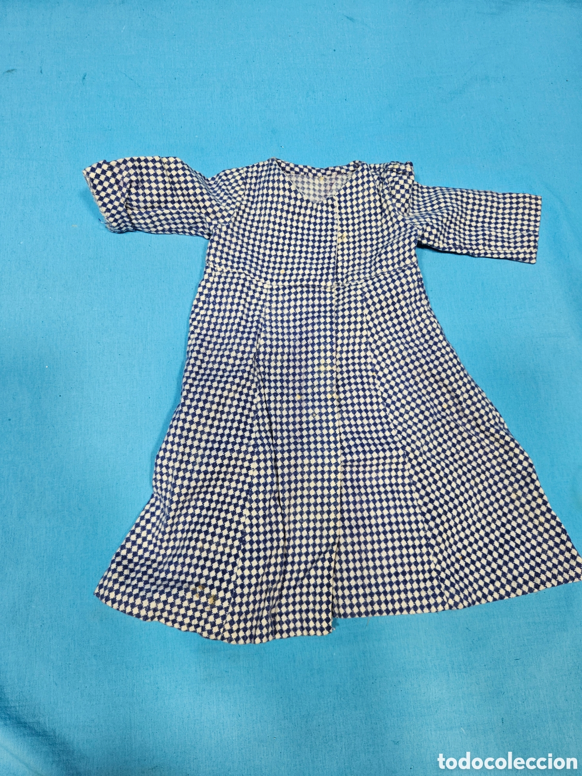Vestidos Mu&ntilde;eca Espa&ntilde;ola Cl&aacute;sica: VESTIDO DE CUADROS AZUL Y BLANCO DE GISELA, CAYETANA O MARIQUITA PEREZ ?