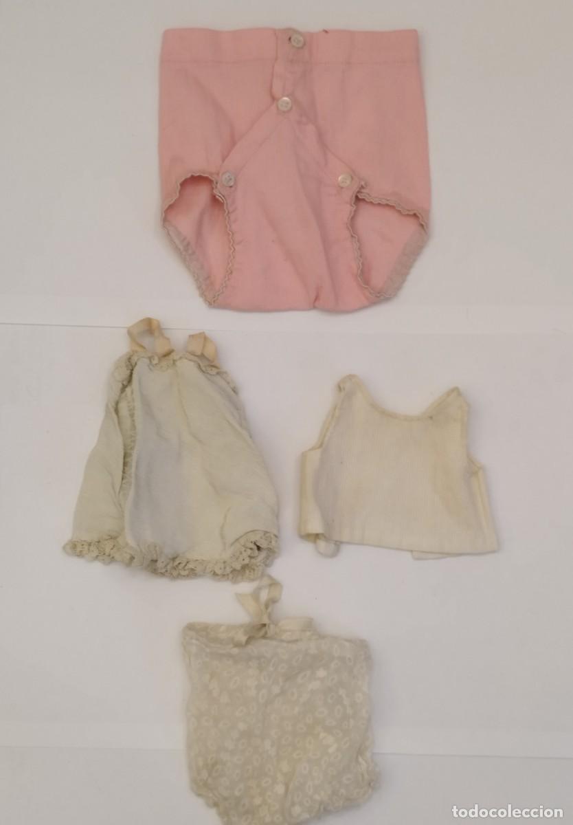 Vestidos Boneca Espanhola Cl&aacute;ssica: Ropa interior para mu&ntilde;eca. A&ntilde;os 40. Camis&oacute;n, blusa y dos braguitas.