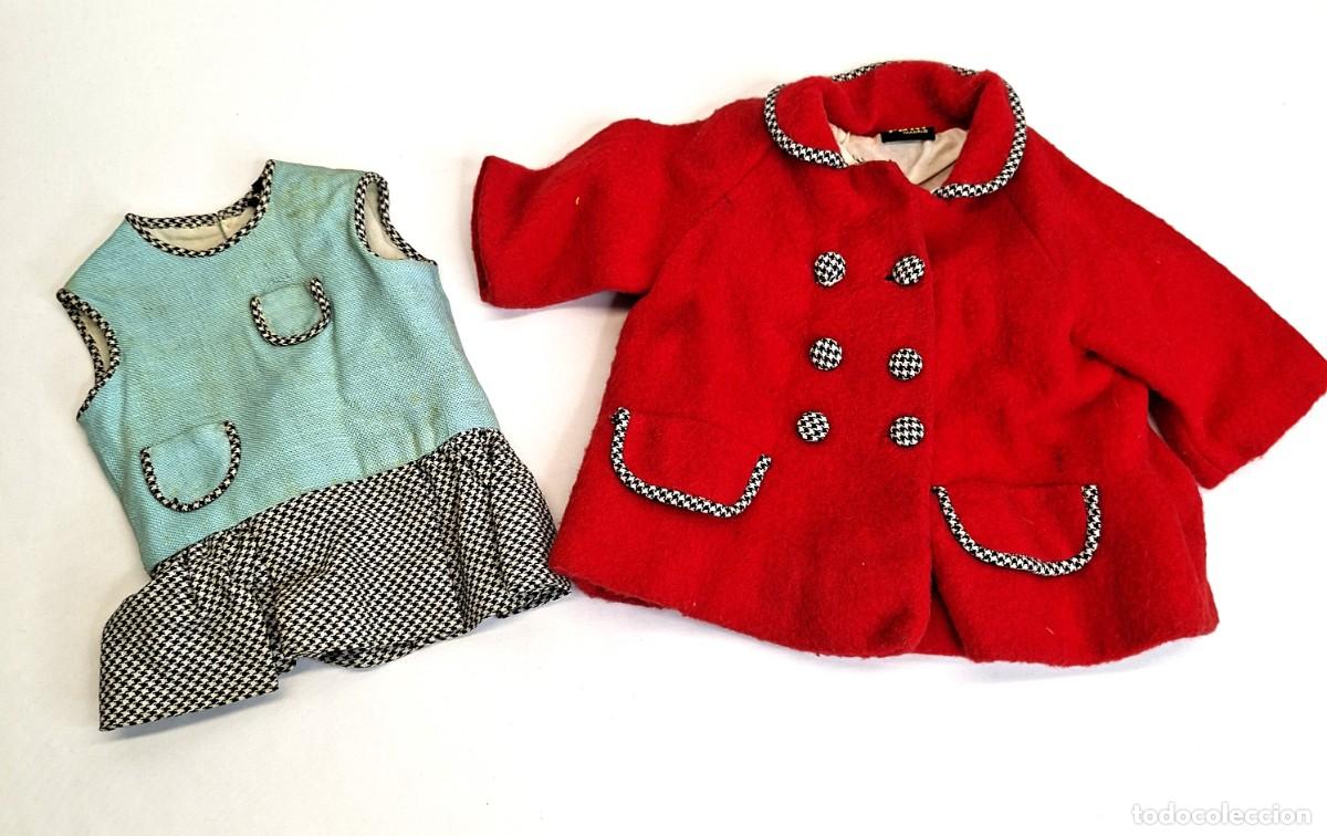 Vestidos mu&ntilde;eca espa&ntilde;ola cl&aacute;sica: VESTIDO Y ABRIGO PARA MU&Ntilde;ECA ANTIGUA, VER DESCRIPCI&Oacute;N.