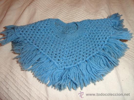 Vestidos mu&ntilde;ecas espa&ntilde;olas: PONCHO DE LANA AZUL - Foto 1