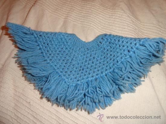 Vestidos mu&ntilde;ecas espa&ntilde;olas: PONCHO DE LANA AZUL - Foto 2