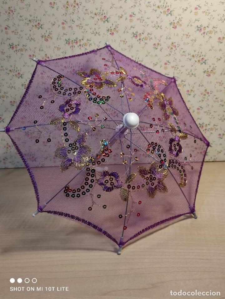 Vestidos mu&ntilde;ecas espa&ntilde;olas: SOMBRILLA MORADA PARA NANCY - Foto 1