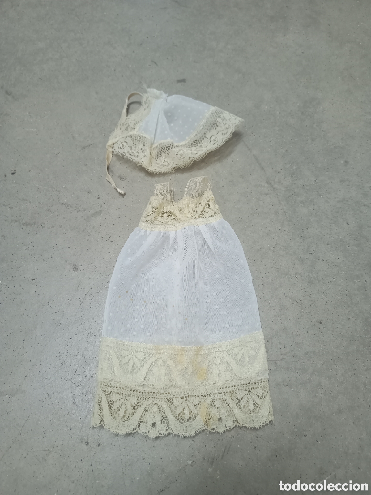 Vestidos mu&ntilde;ecas espa&ntilde;olas: FALD&Oacute;N ANTIGUO DE BAUTIZO DE MU&Ntilde;ECA - Foto 1