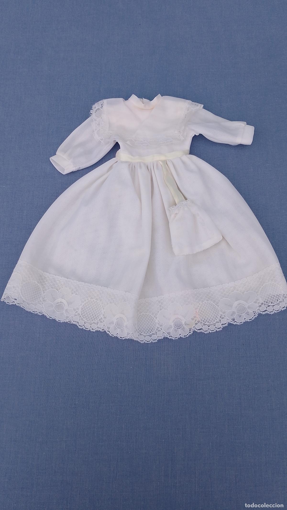 Vestidos Mu&ntilde;ecas Espa&ntilde;olas: Antiguo vestido blanco de comuni&oacute;n para mu&ntilde;ecas