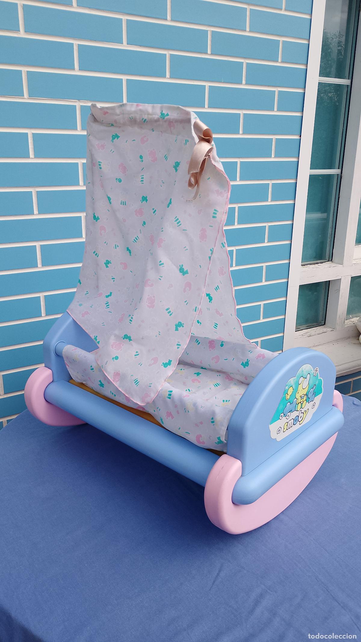 Vestidos Mu&ntilde;ecas Espa&ntilde;olas: Antigua cuna con dosel Smoby para mu&ntilde;ecas beb&eacute;, v&aacute;lida para Mocosete y Nenuco